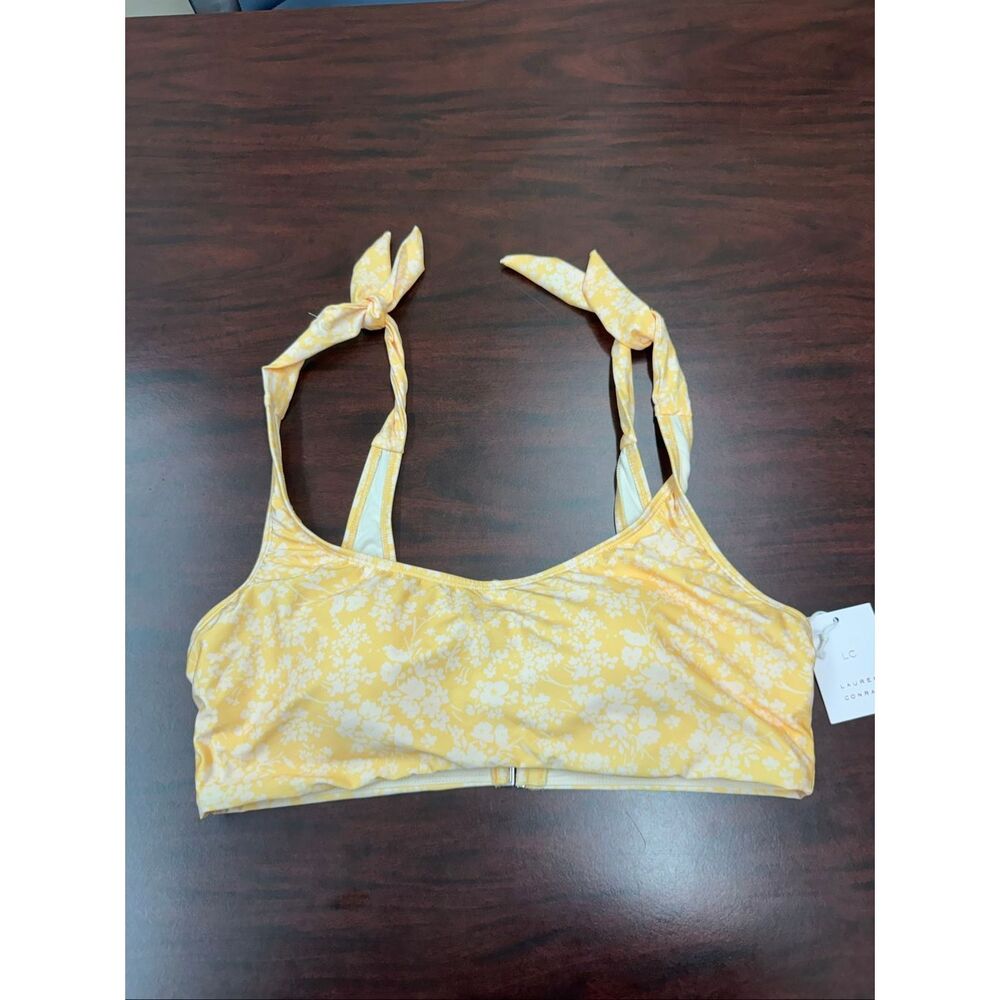 NWT Lauren Conrad Floral Tie Strap Swim Bikini Top Size X-Large